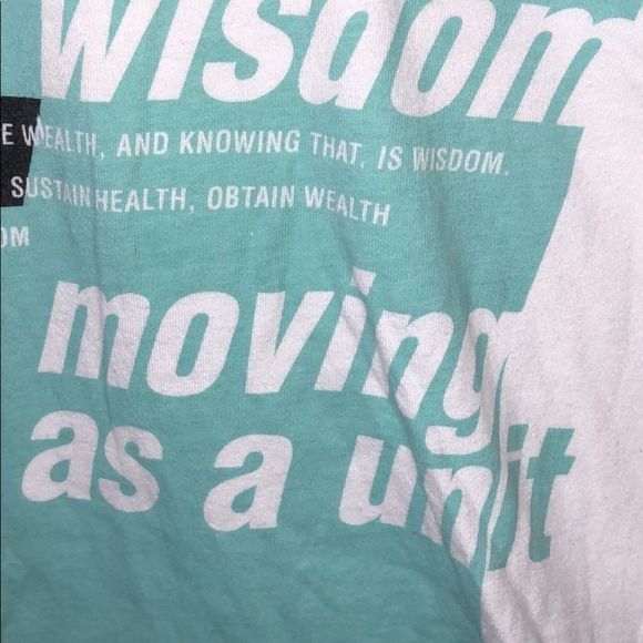 Parish t-shirt graphic tee asymmetric sleeves health wealth wisdom men's small - Picture 5 of 7